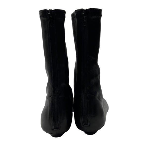 KHAITE BLACK LEATHER APOLLO ANKLE BOOTS - Picture 6 of 8